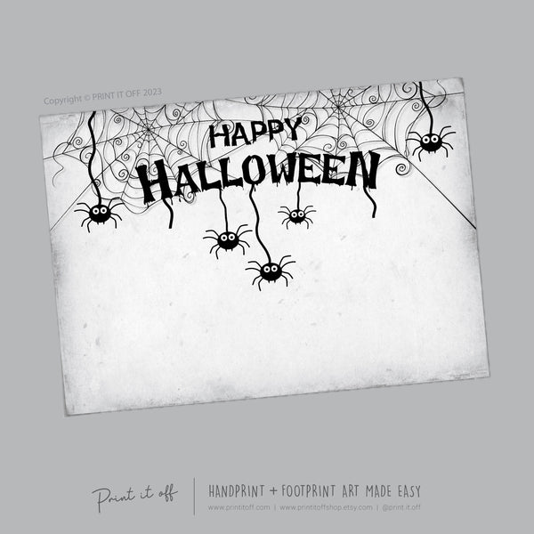 Halloween Spider Handprint Hand Art Craft / Kids Toddler Baby Card DIY Memory Activity Decoration Keepsake Printable / Print It Off