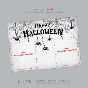 Halloween Spider Handprint Hand Art Craft / Kids Toddler Baby Card DIY Memory Activity Decoration Keepsake Printable / Print It Off