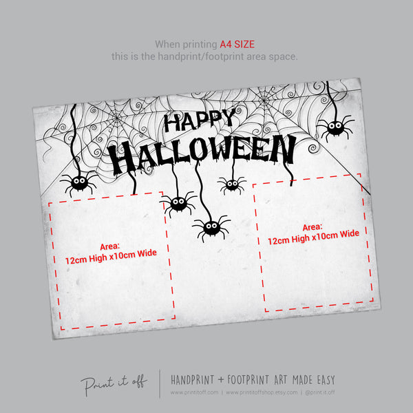 Halloween Spider Handprint Hand Art Craft / Kids Toddler Baby Card DIY Memory Activity Decoration Keepsake Printable / Print It Off