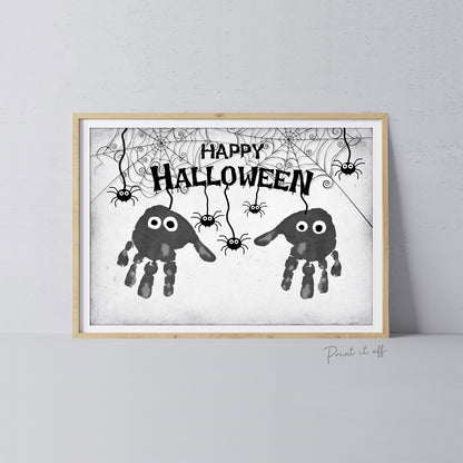 Halloween Spider Handprint Hand Art Craft / Kids Toddler Baby Card DIY Memory Activity Decoration Keepsake Printable / Print It Off