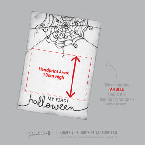 My First 1st Halloween Spider Handprint Hand Art Craft / Baby Card DIY Memory Activity Decoration Keepsake Printable / Print It Off