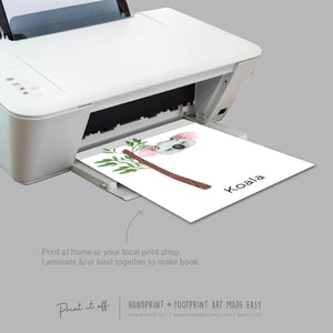 Animal Book Handprint Footprint Craft Art / Baby Toddler Child / Teacher Classroom Nursery Wall Decor Activity Card / Print It Off