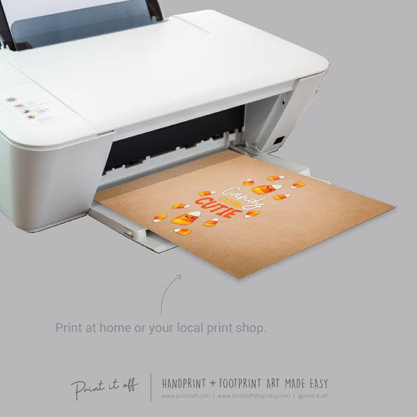 Candy Corn Cutie Footprint Handprint Foot Hand Halloween Art Craft / Kids Toddler Baby DIY Memory Activity / Print It Off