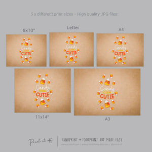 Candy Corn Cutie Footprint Handprint Foot Hand Halloween Art Craft / Kids Toddler Baby DIY Memory Activity / Print It Off