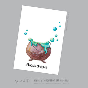 Hocus Pocus Witch Cauldron Footprint Handprint Foot Hand Halloween Art Craft / Kids Toddler Baby DIY Memory Activity / Print It Off