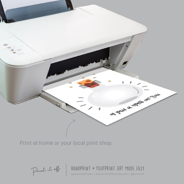 I Put a Spell On You Witch Footprint Handprint Foot Hand Halloween Art Craft / Kids Toddler Baby DIY Memory Activity / Print It Off