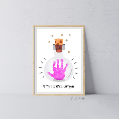 I Put a Spell On You Witch Footprint Handprint Foot Hand Halloween Art Craft / Kids Toddler Baby DIY Memory Activity / Print It Off