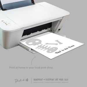 Bad to the Bone Skeleton Footprint Handprint Foot Hand Halloween Art Craft / Kids Toddler Baby DIY Memory Activity / Print It Off