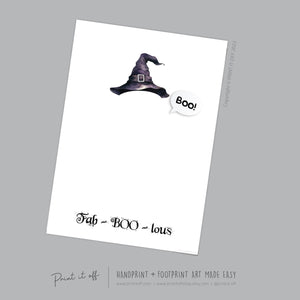 Fab-BOO-Lous Ghost Footprint Handprint Foot Hand Halloween Art Craft / Kids Toddler Baby DIY Memory Activity / Print It Off