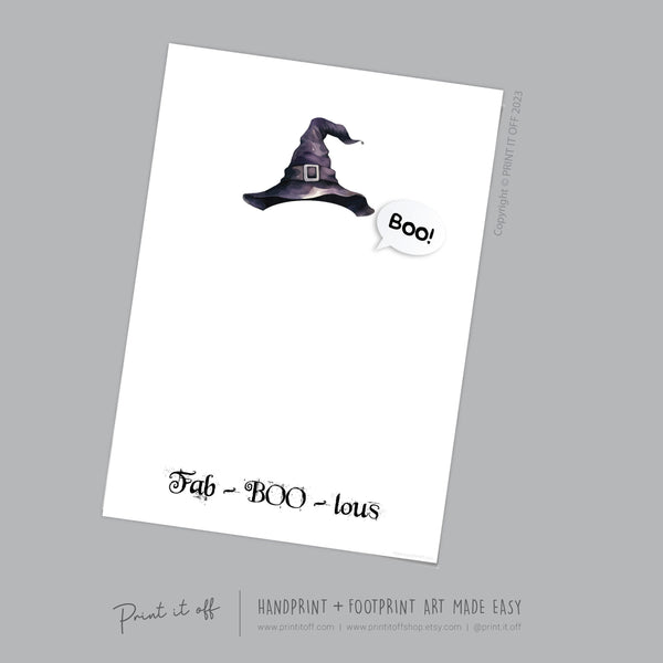 Fab-BOO-Lous Ghost Footprint Handprint Foot Hand Halloween Art Craft / Kids Toddler Baby DIY Memory Activity / Print It Off