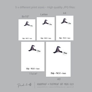 Fab-BOO-Lous Ghost Footprint Handprint Foot Hand Halloween Art Craft / Kids Toddler Baby DIY Memory Activity / Print It Off