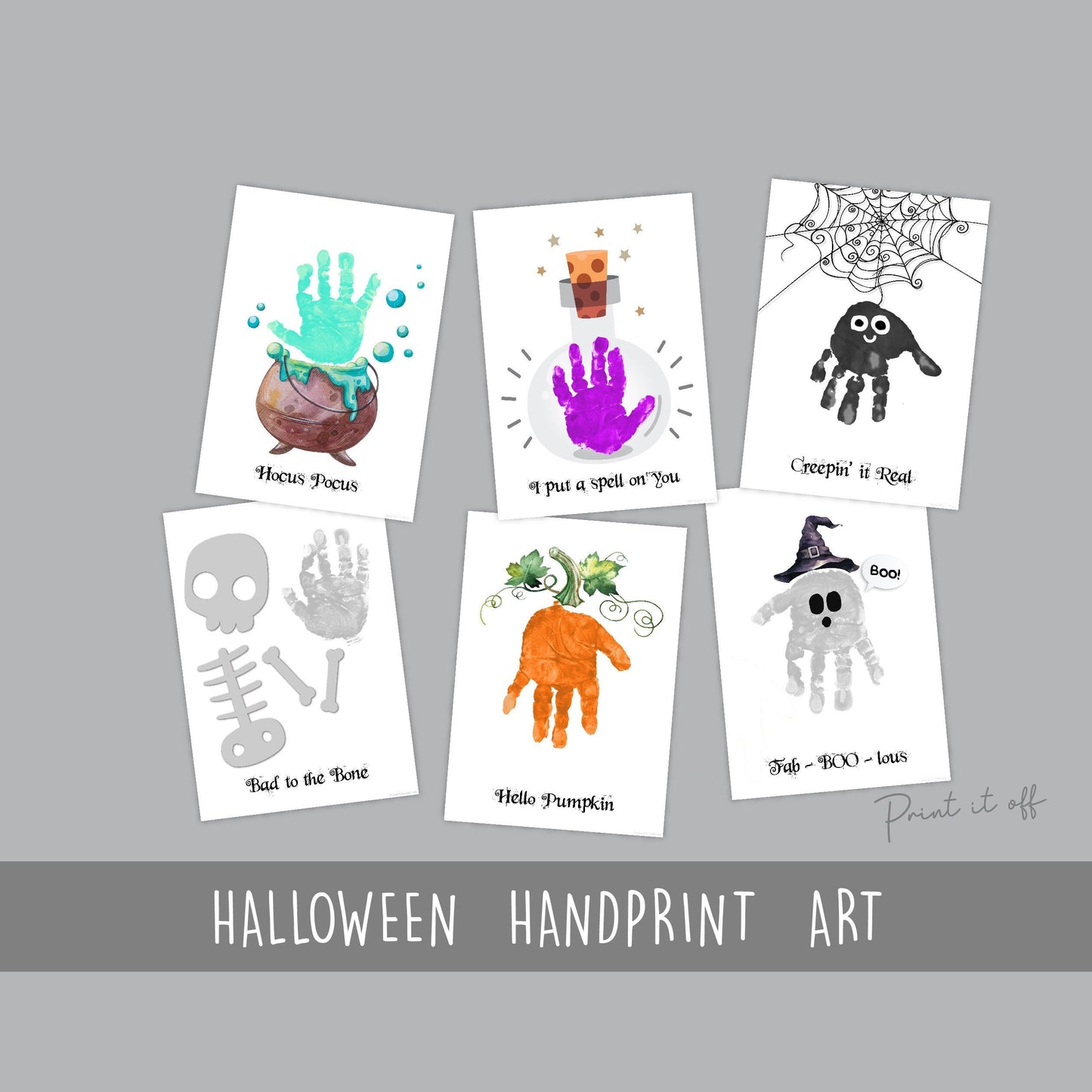 Halloween Pack - Handprint Footprint Foot Hand Art Craft / Kids Toddler Baby DIY Memory Activity / Print It Off 0804