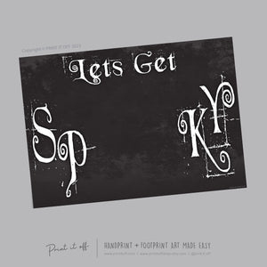 Let&#39;s get Spooky Footprint Handprint Foot Hand Halloween Art Craft / Kids Toddler Baby DIY Memory Activity / Print It Off