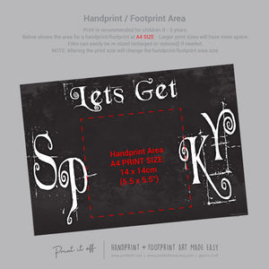 Let&#39;s get Spooky Footprint Handprint Foot Hand Halloween Art Craft / Kids Toddler Baby DIY Memory Activity / Print It Off