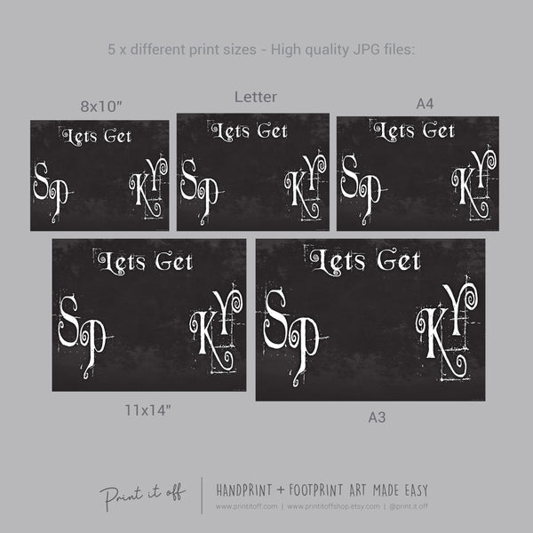 Let&#39;s get Spooky Footprint Handprint Foot Hand Halloween Art Craft / Kids Toddler Baby DIY Memory Activity / Print It Off