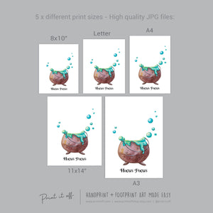 Hocus Pocus Witch Cauldron Footprint Handprint Foot Hand Halloween Art Craft / Kids Toddler Baby DIY Memory Activity / Print It Off