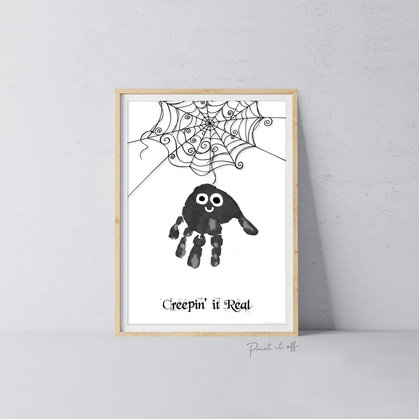 Creepin&#39; it Real Spider Footprint Handprint Foot Hand Halloween Art Craft / Kids Toddler Baby DIY Memory Activity / Print It Off
