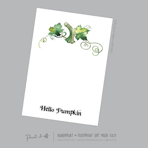 Hello Pumpkin Footprint Handprint Foot Hand Halloween Art Craft / Kids Toddler Baby DIY Memory Activity / Print It Off