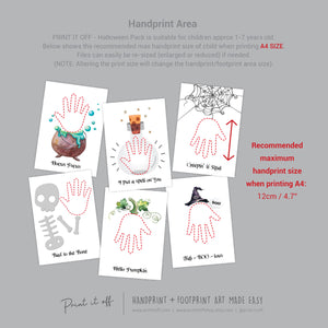 Halloween Pack - Handprint Footprint Foot Hand Art Craft / Kids Toddler Baby DIY Memory Activity / Print It Off 0804