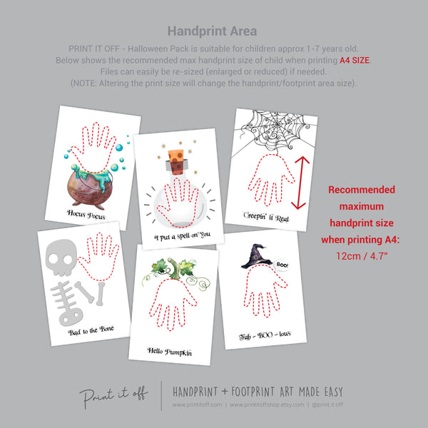 Halloween Pack - Handprint Footprint Foot Hand Art Craft / Kids Toddler Baby DIY Memory Activity / Print It Off 0804