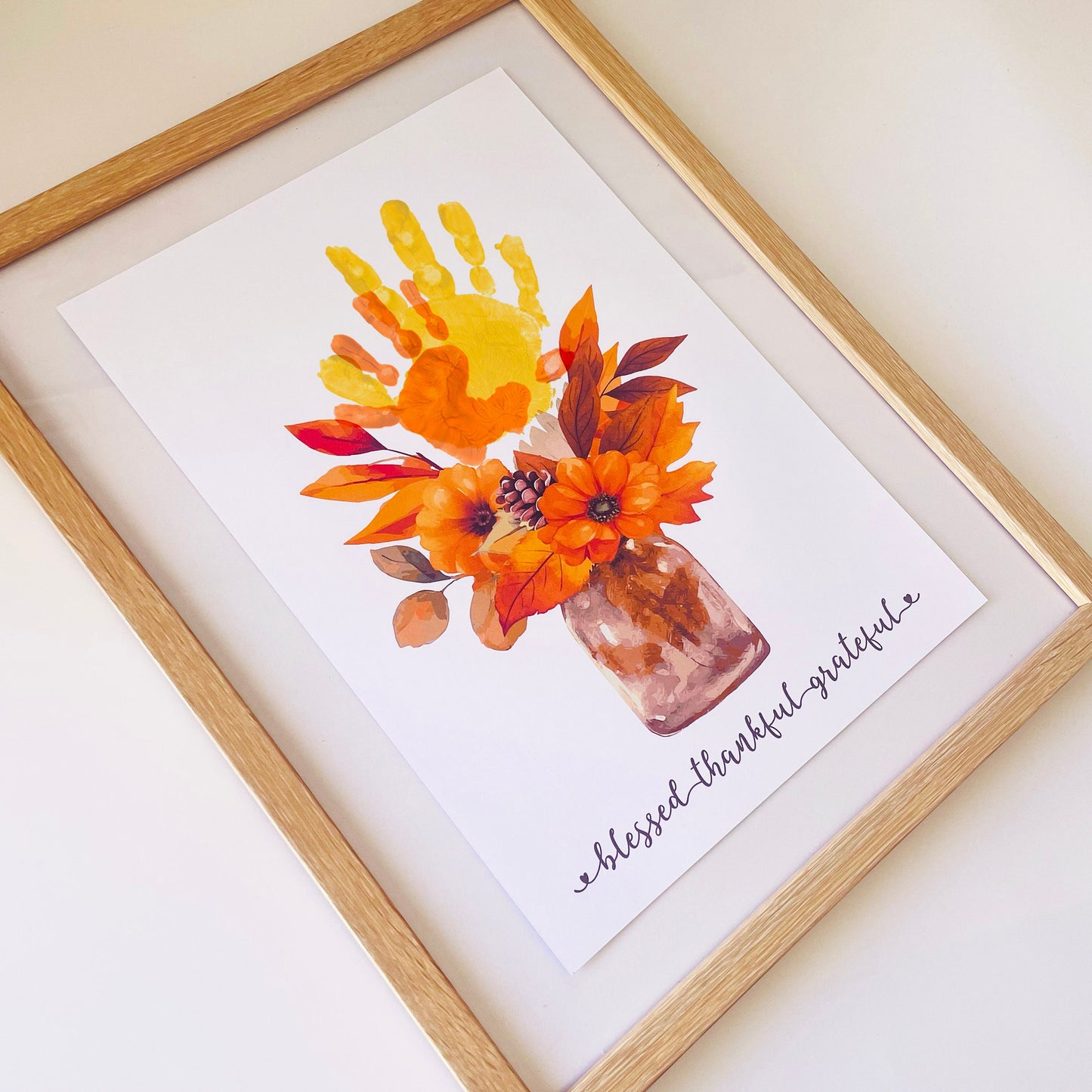 Thanksgiving Fall Autumn Handprint Footprint Art Craft / Kids Toddler Baby Card Memory Keepsake Decor / Print It Off