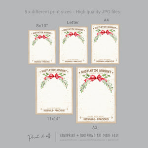 Mistletoe Market Footprint Handprint Art Craft / Christmas Xmas Kids Baby Toddler / Keepsake Poem Gift Card Memory PRINT IT OFF