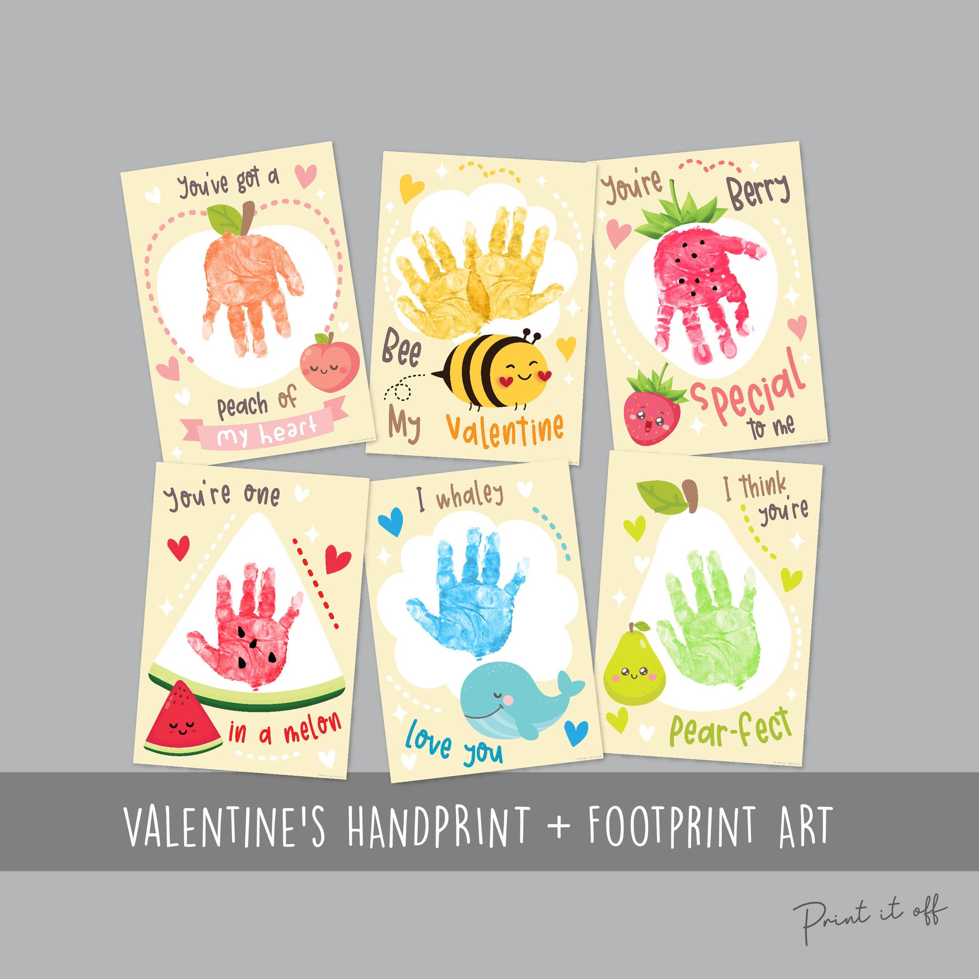 valentine's day handprint footprint art craft Print it off