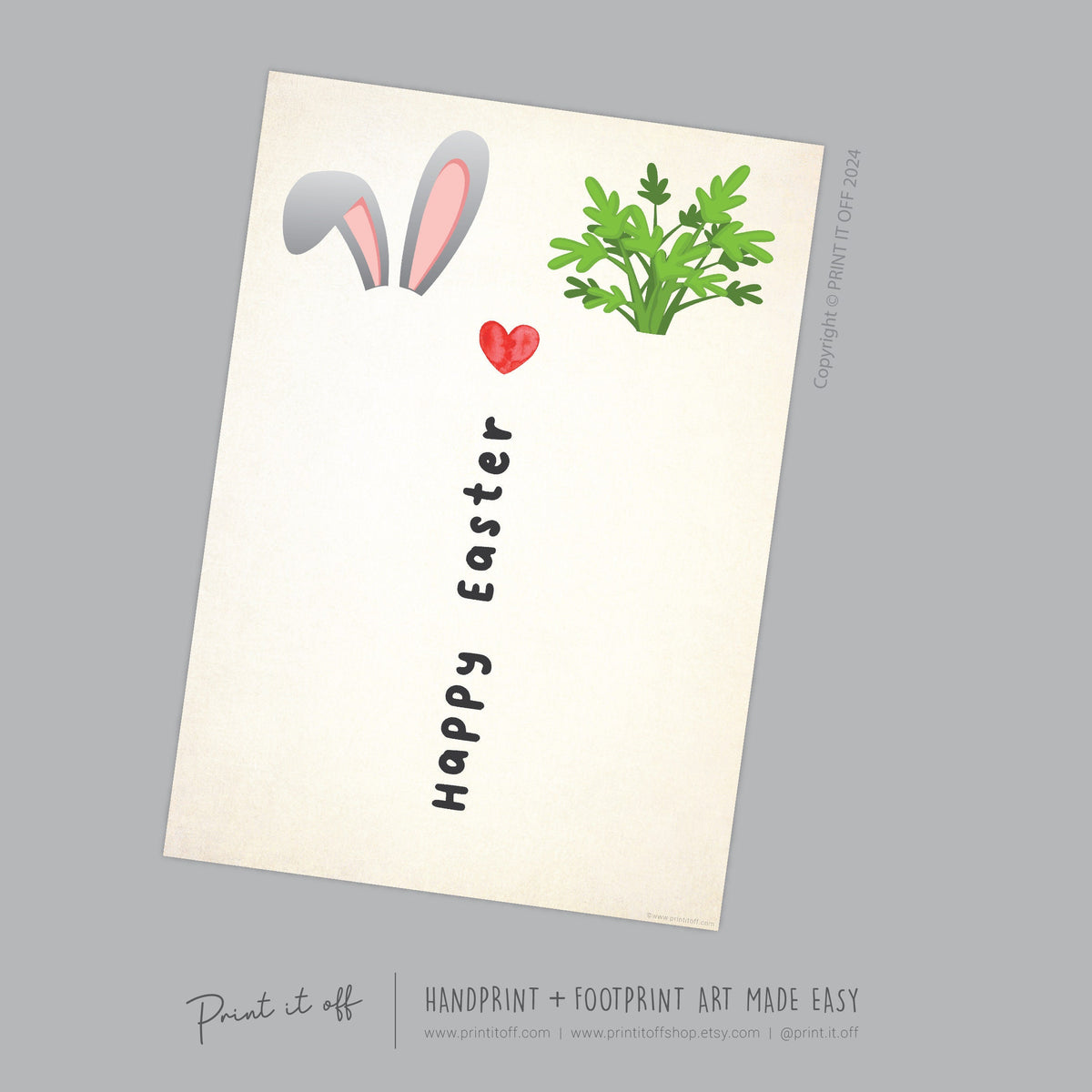 Bunny Carrot / Footprint Handprint Hand Feet Foot Art Craft / Happy Ea