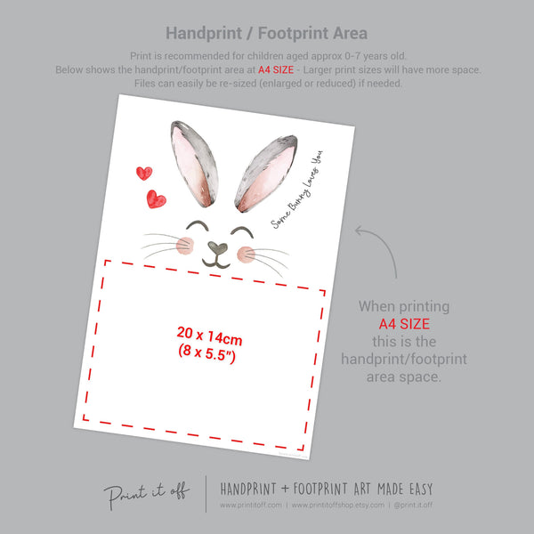 Some bunny Loves You / Easter / Footprint Handprint Art / Baby Toddler / Keepsake Memory Craft DIY Card / Print It Off