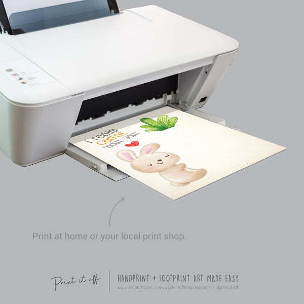 I Carrot 'Bout You / Easter / Footprint Handprint Art / Baby Toddler / Keepsake Memory Craft DIY Card / Print It Off 0835