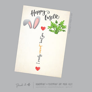 I Carrot Bout You Bunny Carrot / Footprint Handprint Art Craft / Hoppy Easter / Kids Baby Toddler / Keepsake DIY Card / Print It Off 0838