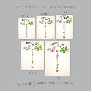I Carrot Bout You Bunny Carrot / Footprint Handprint Art Craft / Hoppy Easter / Kids Baby Toddler / Keepsake DIY Card / Print It Off 0838