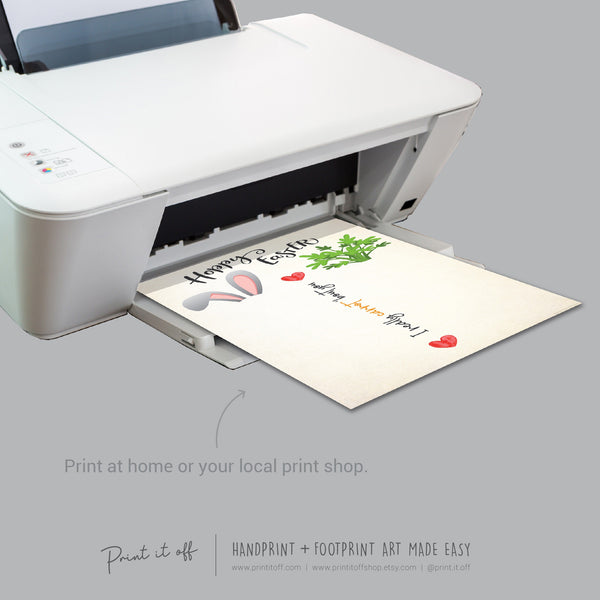 I Carrot Bout You Bunny Carrot / Footprint Handprint Art Craft / Hoppy Easter / Kids Baby Toddler / Keepsake DIY Card / Print It Off 0838