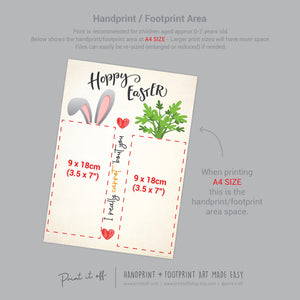 I Carrot Bout You Bunny Carrot / Footprint Handprint Art Craft / Hoppy Easter / Kids Baby Toddler / Keepsake DIY Card / Print It Off 0838