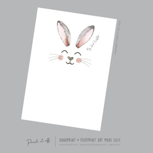My 2nd Second Easter / Footprint Handprint Art / Cute Bunny Happy Easter / Baby Toddler / Keepsake Memory Craft DIY Card / Print It Off 0847